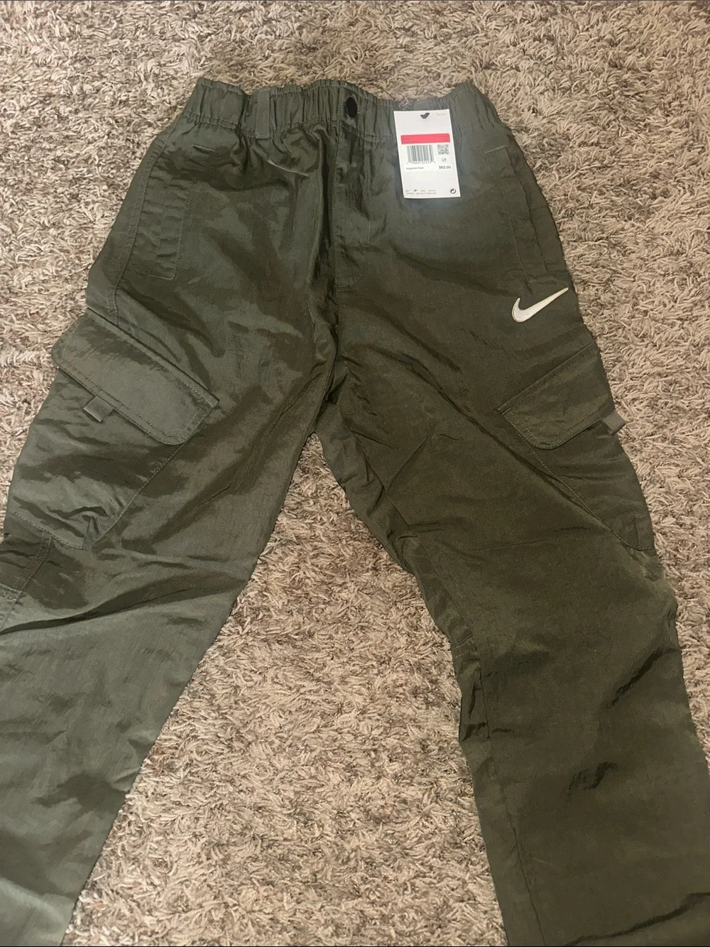 Nike kids Dark Olive Cargo Pants with Swoosh